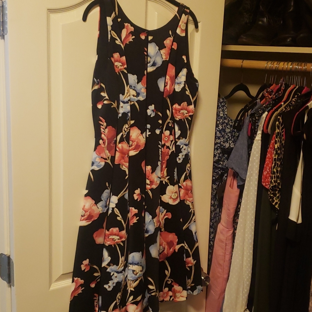 White House Black market floral print scuba dress
